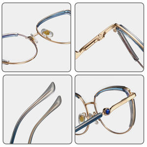 Gafas de mujer anti luz azul de gran venta transfronterizas, montura redonda TR90 de tamaño mediano con bisagras de resorte para uso diario - Product Image 1