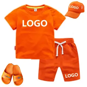 Manufacturer Wholesale Cotton Girl Clothes Boys T Shirt vest Shorts Suit Boy Clothing Sets Kids Short Outfit