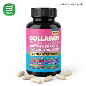 Suplemento de Péptidos de Colágeno Puro Biolex para una Piel Radiante y Cabello Saludable, Apto para Dietas Keto y <span class=keywords><strong>Paleo</strong></span>, 60 Cápsulas, OEM, ODM, Marca Privada, Venta al Por Mayor - Product Image 1