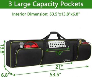 Free sample <b>61</b> <b>Key</b> <b>Keyboard</b> Case, <b>Keyboard</b> Bag 40.2"x17.3"x5.9" Portable Water Repellency <b>Keyboard</b> Carrying Case with 3 Pockets - Product Image 2