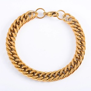 Bracciale da Uomo in Acciaio Inossidabile di Alta Qualità, Placcato Oro, Catena Cubana per Caviglia e Polso, Accessorio Gioiello in Metallo, Regalo - Product Image 2