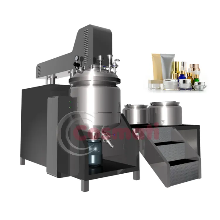 500l Cosmetic Skin Care Cream Lotion Making Machine Vacuum Emulsifier Mixer Natural Cream Homogenizer