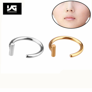 Piercing <span class=keywords><strong>de</strong></span> corps en acier inoxydable, bijoux argent or <span class=keywords><strong>boucle</strong></span> septum <span class=keywords><strong>nez</strong></span> anneau pour femmes hommes - Product Image 2