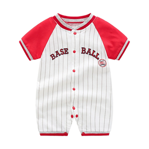 Pyjamas en coton à manches courtes personnalisés BOTTCOOLA avec vêtements boutonnés, vêtements de sport pour garçons, vêtements pour nouveau-nés, barboteuses pour bébés, vente en gros - Product Image 3