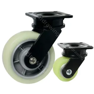 SS 3 4 5 6 inch industrial aluminum PU polyurethane caster wheel South Korean style