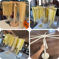 Séchoir à pâtes en bois pliable de grande taille pour pâtes fraîches, nouilles et spaghetti