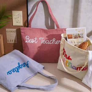 <b>Personalised</b> Name Fashion Solid Color Tote <b>Bag</b> Custom Corduroy Handbag Everyday Essential Weekender Bridesmaid <b>Gifts</b> <b>Bag</b> <b>Gift</b> - Product Image 2