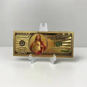 RTS religion jesus money usd 1 million dollars gold banknote in stock
