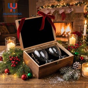 Copas <span class=keywords><strong>de</strong></span> Cristal con Tallo para Banquetes, para Cerveza, Jugo, Té Helado, Agua, con Abrebotellas en Caja <span class=keywords><strong>de</strong></span> Regalo <span class=keywords><strong>de</strong></span> Madera - Product Image 4