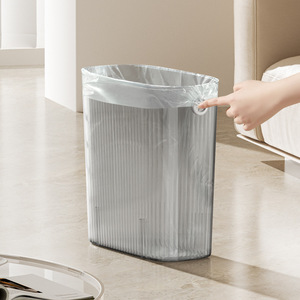 Oval Waste Bin Transparent Gray And Green 600g Indoor Kitchen Bathroom Use Open Design - Product Image 2