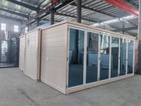 Casa Prefabricada de 20 pies, 30 pies, 40 pies, Casa Modular Prefabricada Expandible con Decoración de Paneles de Madera y Puertas de Seguridad