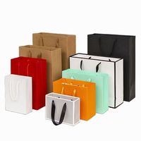 Sac en papier multicolore avec logo personnalisé, emballage coloré, sac de shopping haut de gamme, plusieurs couleurs disponibles