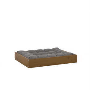 Cama para Perro de Madera de Pino Sólida, Color Marrón Miel, Rectangular, Resistente, para Interiores, Desmontable, Lavable, Estilo Minimalista - Product Image 1