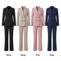 Ensemble de costume pour femme à double boutonnage, blazer et pantalon, 4 couleurs, grandes tailles S-5XL, tenue de bureau, tenue professionnelle, vente en gros, sur mesure