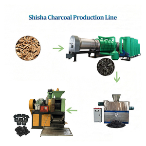 Machine entièrement automatique pour briquettes de charbon de chicha 300 kg, pour coques de noix de coco, sciure de bois, charbon de bois pyrolytique - Product Image 1