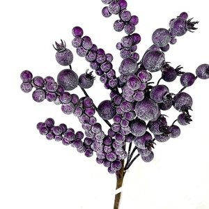 Frutas artificiales púrpuras de bayas simuladas para DIY, decoración de árbol de Acción de Gracias de Navidad, adorno de flores de bayas, decorativo de Halloween - Product Image 4