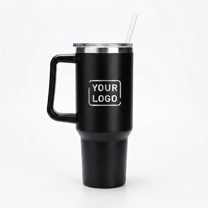 MONFONK - Taza de Viaje de Acero Inoxidable de 40 oz con Asa, Impresión de Logotipo Personalizado, Ecológica, Aislamiento Térmico de 6 a 12 Horas, Color Personalizado - Product Image 1