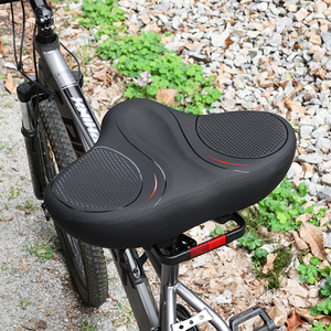Sillín de bicicleta de espuma viscoelástica de cuero PU impermeable de estilo Simple, comodidad Universal para bicicletas de carretera y ejercicio, asiento de ventilación de Gel - Product Image 4