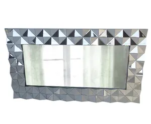 ビッグロング3Dダイヤモンドスタイルウォールミラー屋内デザイン背景壁装飾ミラーハンギング家具