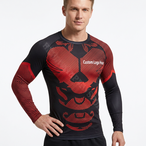 Chemise de compression à manches longues pour homme, imprimée par sublimation, séchage rapide, en spandex et polyester - Product Image 3