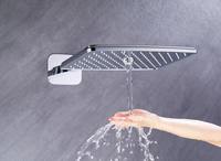 Juego de ducha termostático de lujo con efecto lluvia, sistema de ducha empotrado de ABS, grifo de ducha para apartamento, cabezal de ducha con mezclador desviador