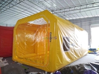 Cabina de Pintura Inflable Hermética de PVC Amarillo con Ventanas Transparentes para Pintar Vehículos
