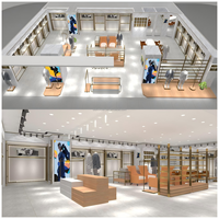 Vitrine de présentation pour projet de vêtements, étagère, armoire, solution de conception pour boutique, magasin entier