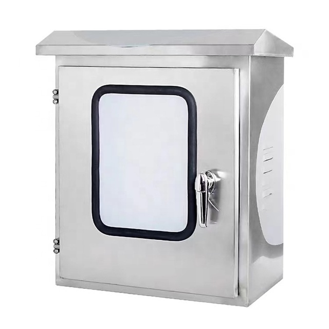 Small IP65/IP54 Waterproof Dustproof Metal 304 Stainless Steel Power Distribution Box with Inner Door for Industrial Outdoor Use