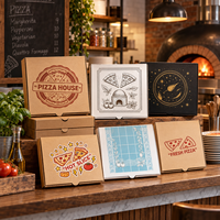 Boîte à pizza carrée écologique personnalisée de différentes tailles avec logo en relief, boîte en carton ondulé en gros pour pizza