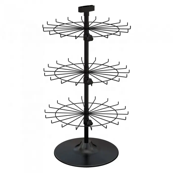 Cheap Price Display Stand 54-Hook Economical Countertop Rotating Display Rack for Hanging Merchandise up to 1.5" Wide