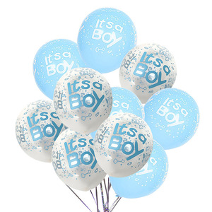 12inch bé bóng bay tắm của nó một cậu bé nó là một cô gái bóng bay cao su Giới tính tiết lộ Helium Ballon sinh nhật đảng trang trí - Product Image 1