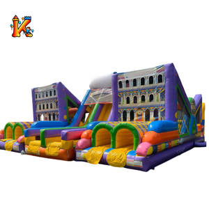 Tema de payaso de circo Kiddohop, carrera de obstáculos inflable, fiesta, Carnaval, escalada, túneles de pared, toboganes emergentes para entretenimiento infantil - Product Image 3