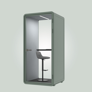 Bureau pod Extérieur verre mobile home arrière-cour Modulaire réunion cabine insonorisée Réduction du bruit pod gris clair intérieur - Product Image 6