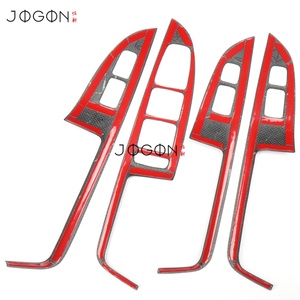 Cubierta del Panel de Interruptores de Ventanas y Puertas para Hyundai Genesis G70 IK 2017-2025, Fibra de Carbono Real, Moldura del Panel de Botones de Elevación de Ventanas y Puertas, 4 Piezas - Product Image 5