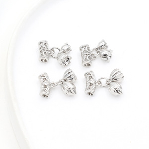 Ensemble de pendentifs en or véritable 18 carats, motif muguet, trois pièces, accessoires perlés en forme de lotus, perles pour bracelet DIY, D171 - Product Image 5
