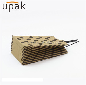Brown Craft Shopping Black Spotted Shopping Paper Sack <b>Bag</b> Made in China - Product Image 5