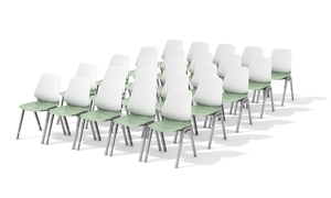 เก้าอี้พลาสติกแบบซ้อนได้ โครงโครเมียม เป็นมิตรกับสิ่งแวดล้อม สำหรับโรงเรียน ห้องเรียน ห้องฝึกอบรม ขายส่งจากโรงงาน ปรับแต่งสีได้ - Product Image 2