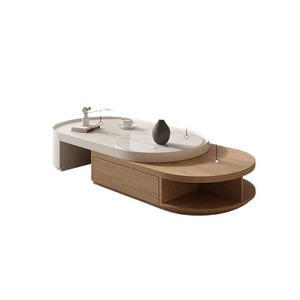 Extendable Coffee <b>Table</b> TV Cabinet Storage Space <b>Foldable</b> Design for <b>Small</b> Living Rooms; Modern Minimalist Solid Walnut Wood - Product Image 4