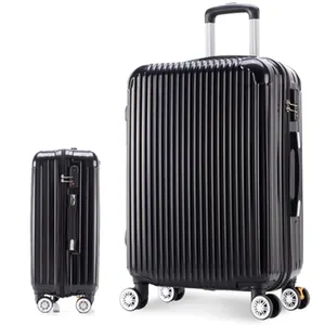 ABS di alta qualità della chiusura lampo di viaggio dei bagagli impermeabile logo personalizzato trolley MOQ basso portable hard shell di sicurezza portare avanti valigia