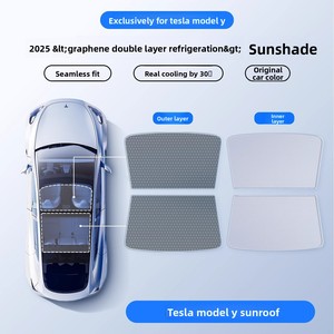 Graphene Material Sunroof <b>Shade</b> for Model Y Model 3 Accessories Sun-Protective Heat-Insulating Side <b>Window</b> <b>Shades</b> - Product Image 2