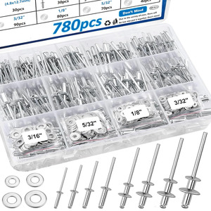 780pcs Aluminum Blind Rivets M2.4 M3.2 M4 M4.8 With Washer For Construction Industry - Product Image 2