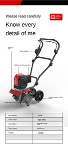 Micro-motoculteur portable haute performance multifonctionnel pour l'agriculture, machine transfrontalière, charrues, cultivateurs, rotovateurs - Product Image 4