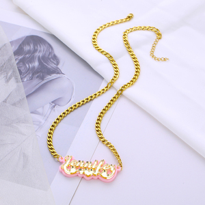 Collana con nome personalizzato con iniziali personalizzate in acciaio inossidabile ciondolo d'amore squisito regalo di compleanno di moda per gli amici - Product Image 2