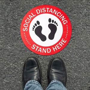 Pegatinas de Suelo Personalizadas para Mantener Distancia, Señalización de Seguridad Antideslizante para Lugares Públicos - Product Image 1