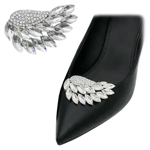 Elegant Wings Rhinestone Shoe Clips Detachable Shoe Parts Accessories Metal Shoe Buckle