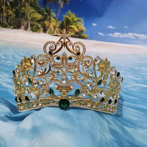 QS 2025 nouveau diadème en alliage pour reines métal Baroque diadèmes beauté Pageant couronne grande mariée cheveux accessoires mariage - Product Image 5