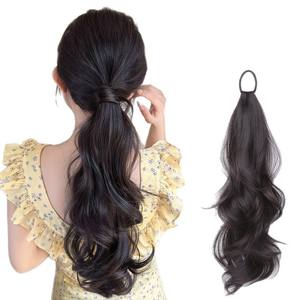 Queue de cheval Miss Wig en fibre haute température, grandes boucles ondulées, style jeune et mignon, queue de cheval basse, tressée naturellement et lâchement - Product Image 1