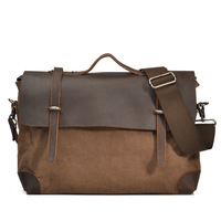 Toile cirée sac à bandoulière pour hommes luxe couleur unie Document 15 pouces mallette d'affaires ordinateur sac à main pochette d'ordinateur