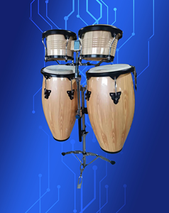 Set Portátil de <span class=keywords><strong>Conga</strong></span> y Bongó con Parches de Abedul y Piel de Oveja de PVC sobre un Soporte Instrumento Musical al por Mayor - Product Image 5