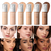 Fond de Teint Liquide Professionnel 2-en-1 Correcteur Imperméable Longue Tenue Fini Mat Lumineux Peaux Foncées Maquillage Quotidien Fêtes Mariages